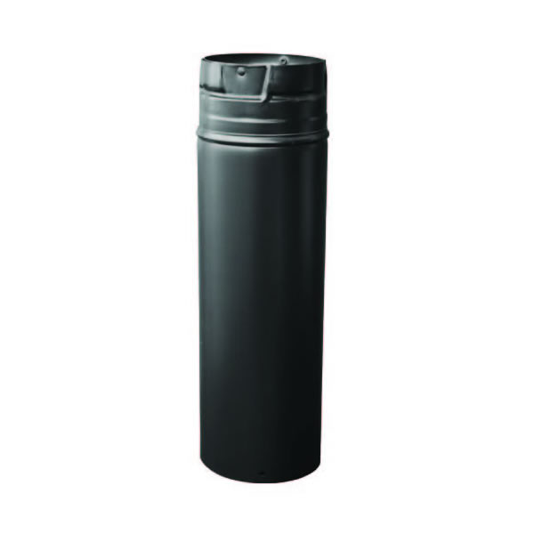 4" X 12" Pelletvent Pro Pipe, Adjustable 4"-10", 304-Alloy Stainless Inner Liner, Black Outer
