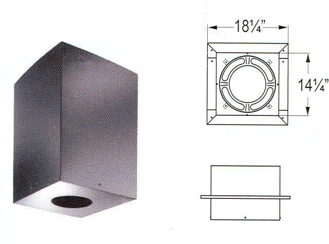 6" DuraPlus 11" Square Ceiling Support Box - 6DP-CS11