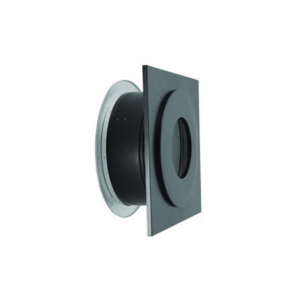 8" Dura-Vent Dura/Plus Wall Thimble, Stainless Steel Painted Black,With Trim