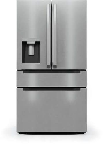 Midea 21.6-Cu. Ft. Cabinet Depth 4-Door French Door Refrigerator in Stainless Steel