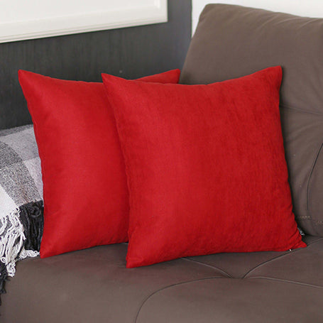 Farmhouse Square and Lumbar Solid Color Throw Pillow Covers Set of 2 16"x16" Red