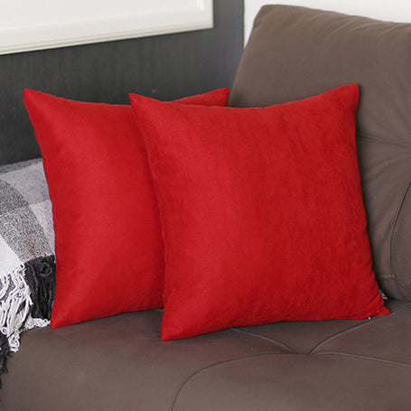 Farmhouse Square and Lumbar Solid Color Throw Pillow Covers Set of 2 18"x18" Red