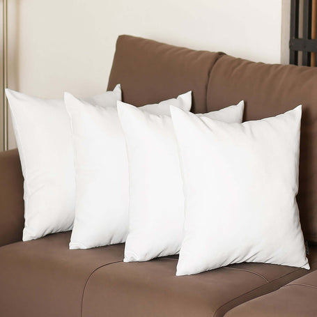 Farmhouse Square and Lumbar Solid Color Throw Pillow Covers Set of 4 16"x16" White