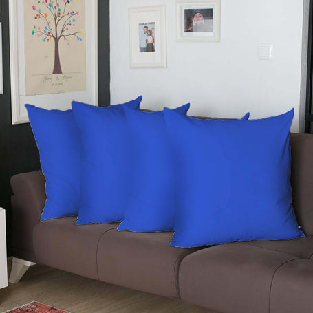 Farmhouse Square and Lumbar Solid Color Throw Pillow Covers Set of 4 22"x22" Sapphire Blue