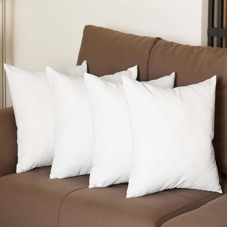 Farmhouse Square and Lumbar Solid Color Throw Pillows Set of 4 18"x18" White