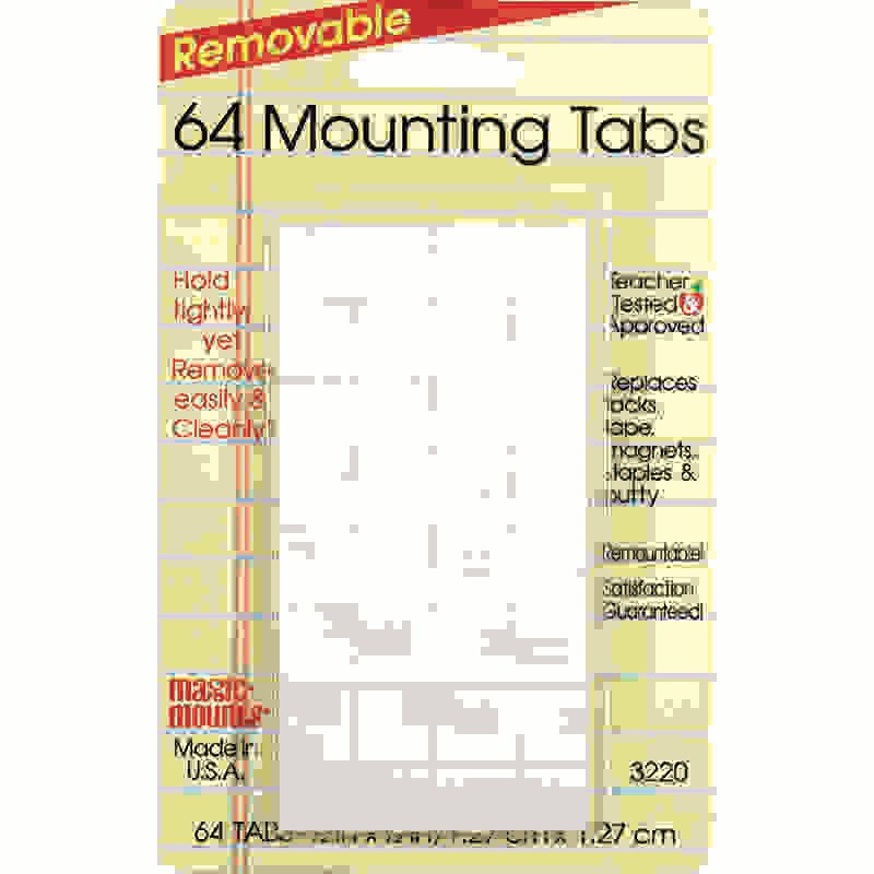 Removable Mounting Tabs, 1/2" x 1/2", Pack of 64