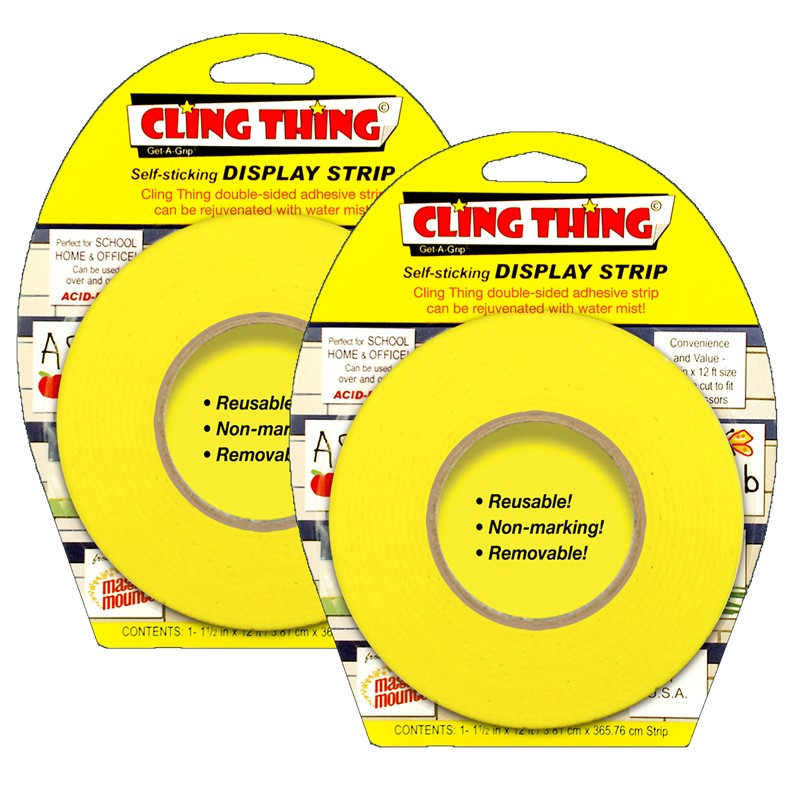Cling Thing Display Strip, Yellow, Pack of 2