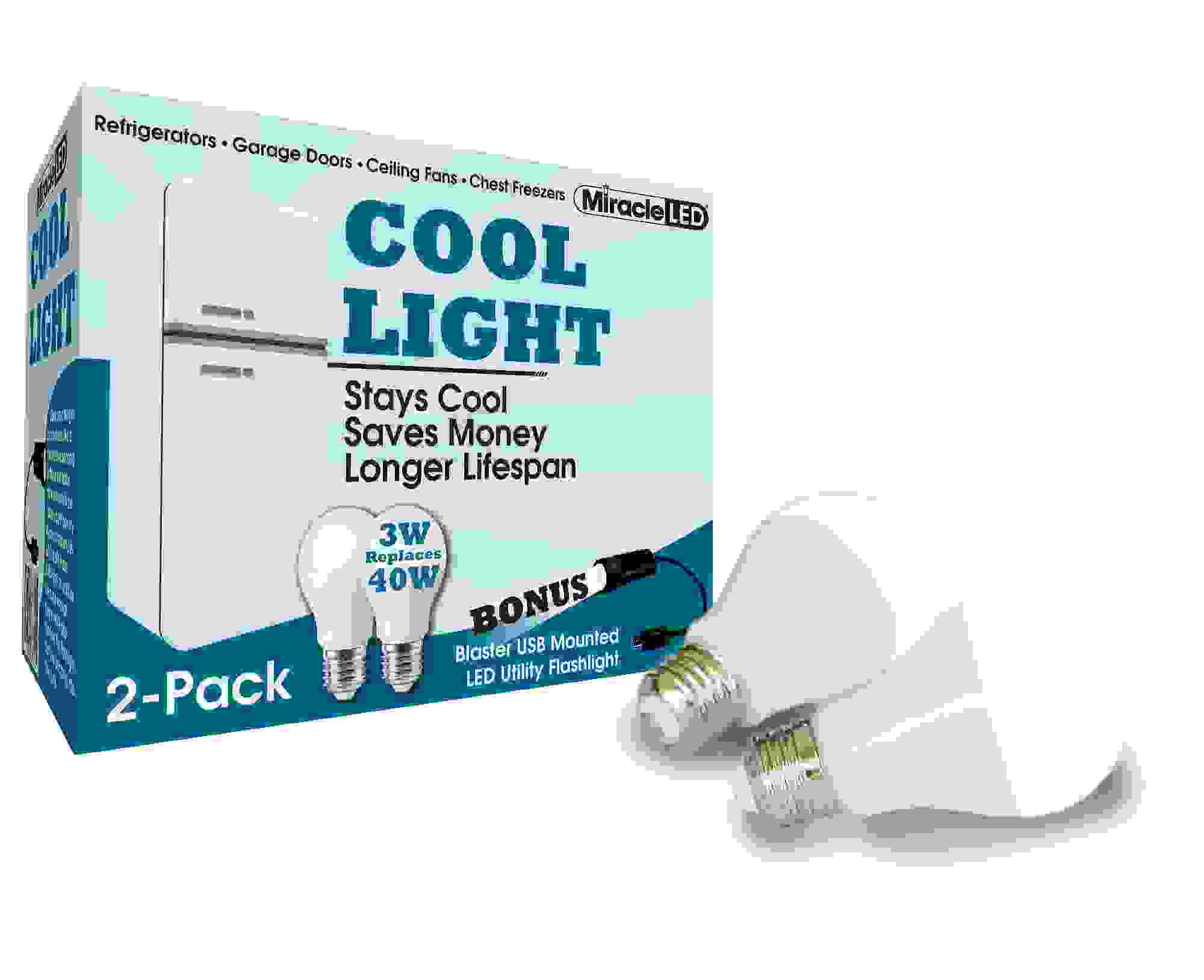 Miracle LED 604366 LED Refrigerator &  Freezer Cool Light 2Pk