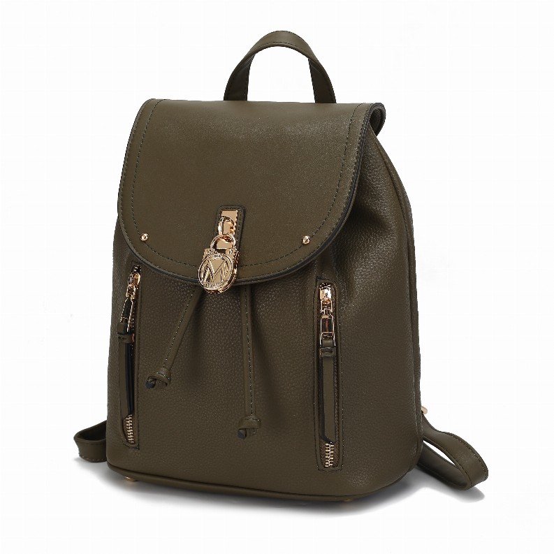 Xandria Vegan Leather Women's Backpack Olive