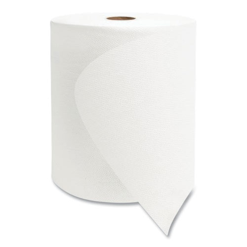 Valay Universal TAD Roll Towels, 1-Ply, 8" x 600 ft, White, 6 Rolls/Carton