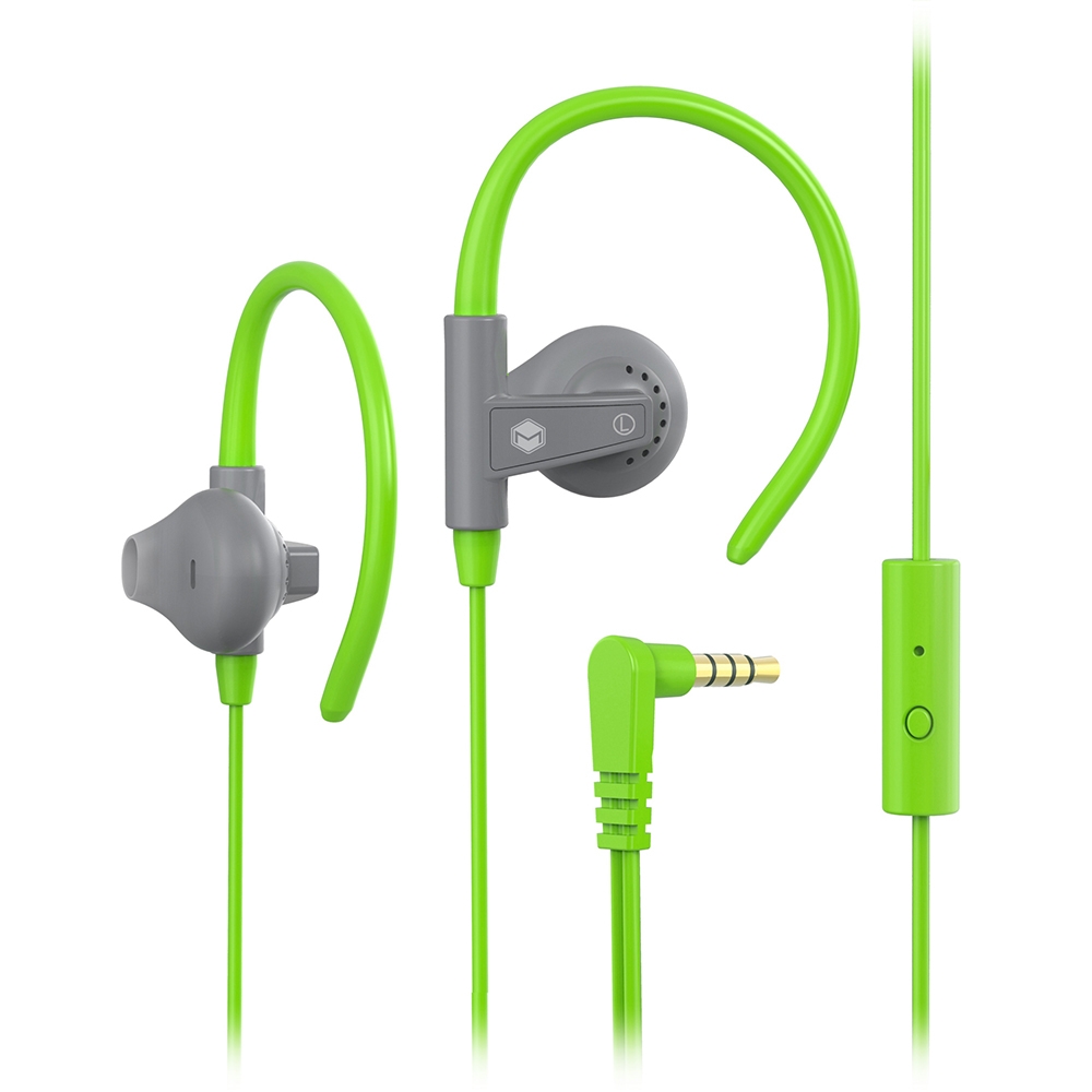 Mqbix MQET46GN Green Sports Earhook Earphones With Mic