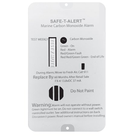 Marine Carbon Monoxide Alarm, Wht Surface Mount 12 Vdc Hard Wire