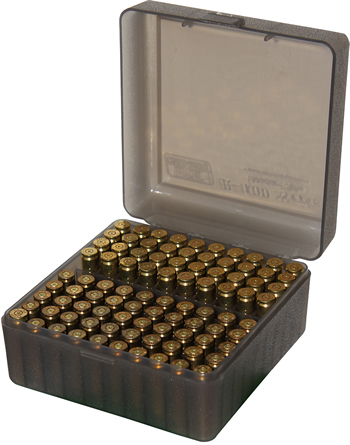 MTM Ammo Box 100 Round Flip-Top 223 204 Ruger 6x47 Clear Smoke