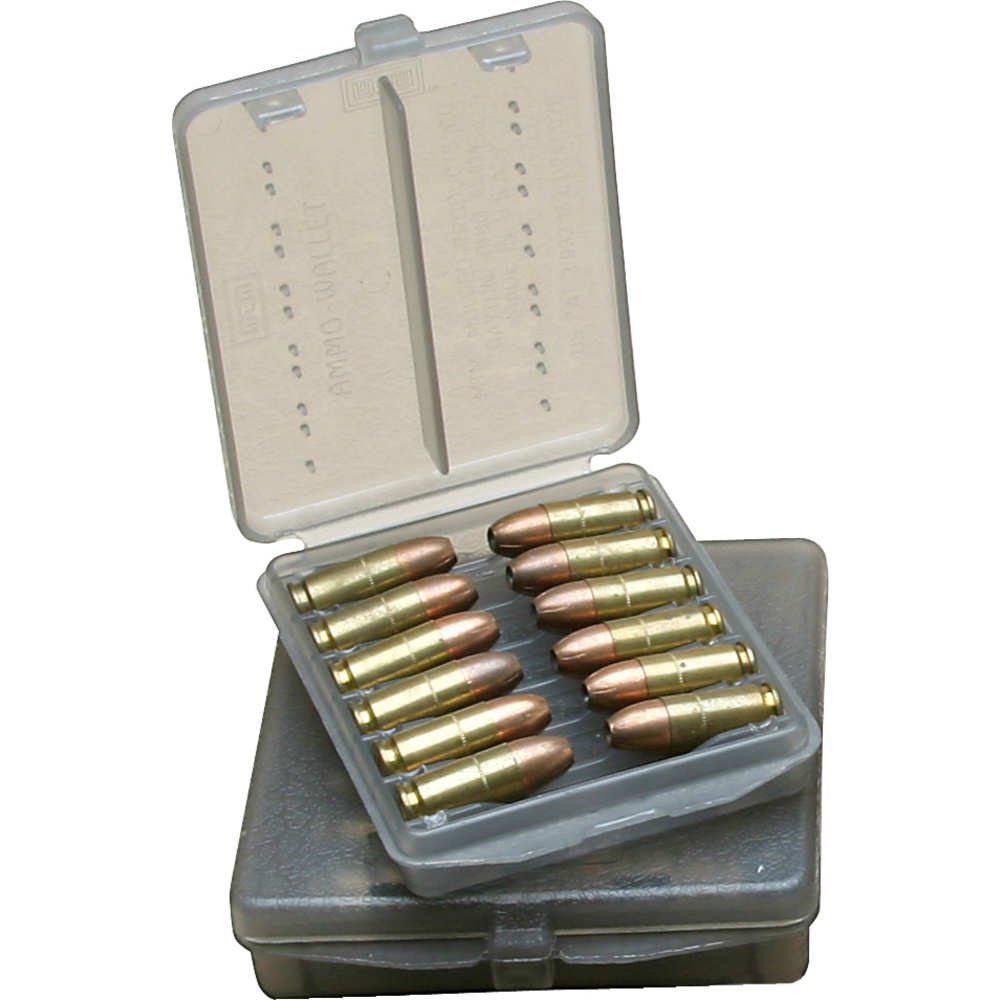 MTM Ammo Wallet - 12 Handgun Round 38SP/357 (Clear Smoke)