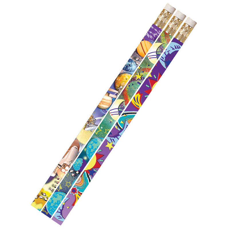 Galaxy Galore Motivational/Fun Pencils, 12 Per Pack, 12 Packs