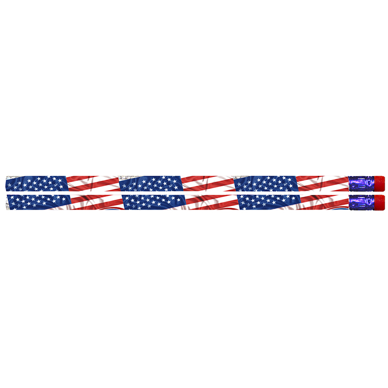 Flags & Fireworks Pencil, 12 Per Pack, 12 Packs