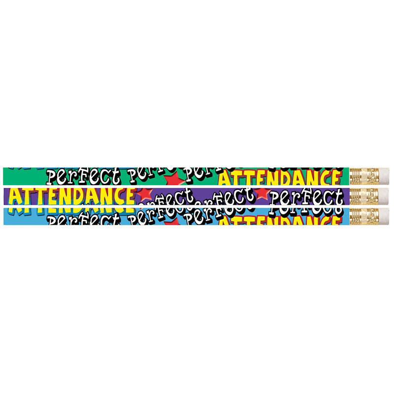 Perfect Attendance Motivational Pencils, 12 Per Pack, 12 Packs