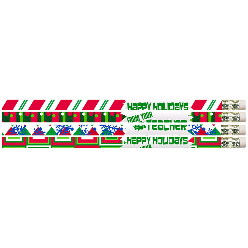 Happy Holidays From Your Teacher Motivational Pencils, Pack of 144