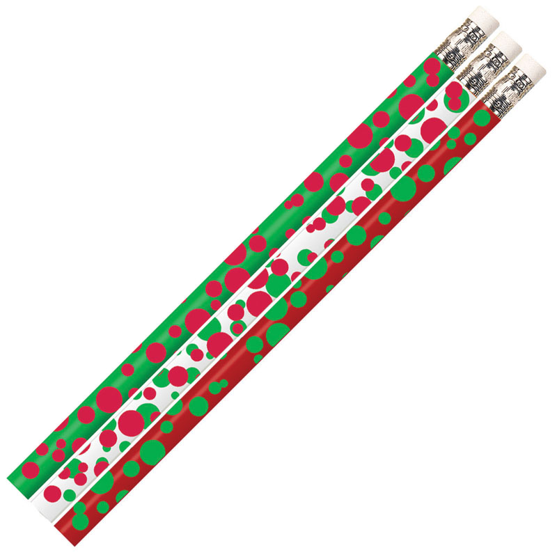 Dots of Christmas Fun Pencil, 12 Per Pack, 12 Packs