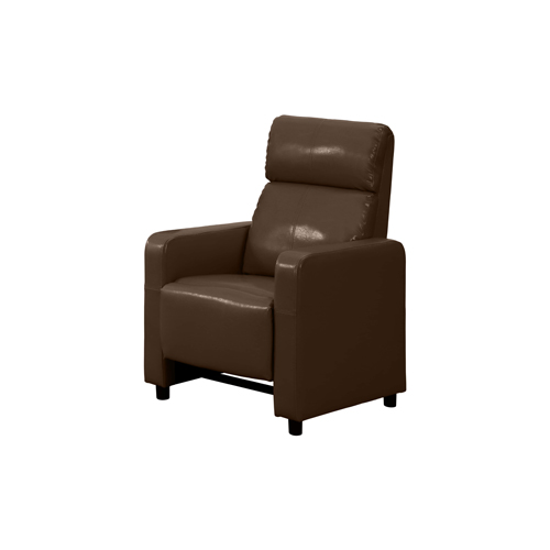 Arcadia Push Back Recliner Chair in Brown Faux Leather