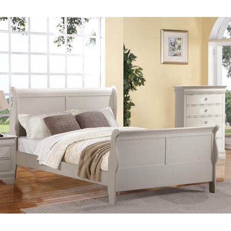 Louis Philippe Queen Bed, White