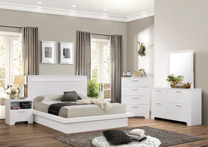 Moderno King Bed, White