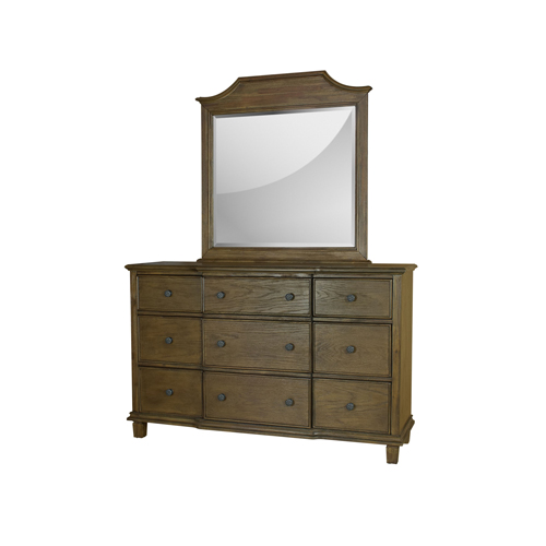 Emilia Mirror in Antiqued Oak Finish