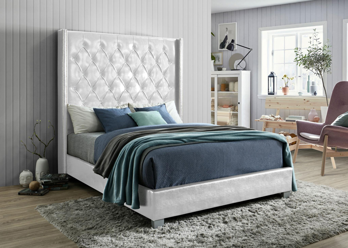 Juliana Queen Bed, White