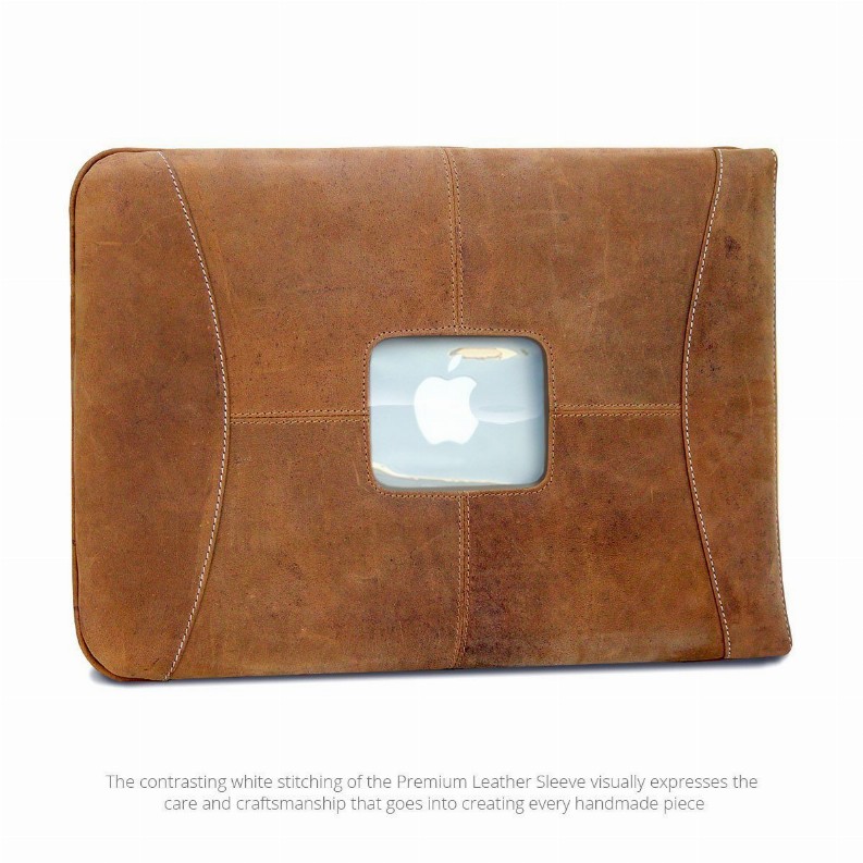 MacCase Premium Leather MacBook Pro Sleeve - 13" Brown