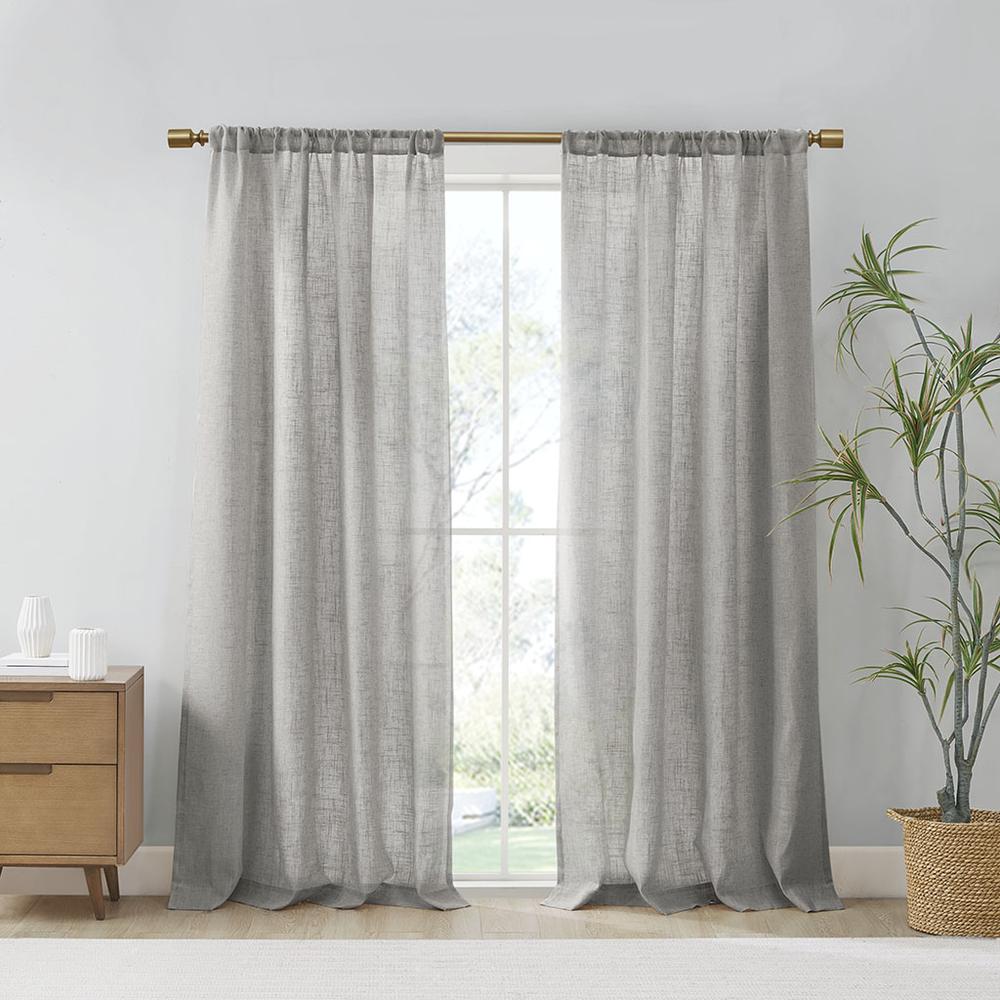 Linen Blend Light Filtering Curtain Panel Pair