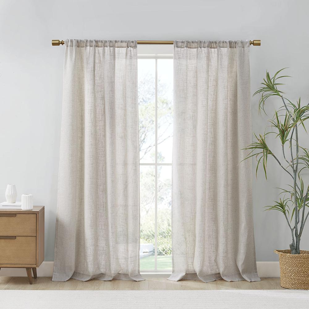 Linen Blend Light Filtering Curtain Panel Pair