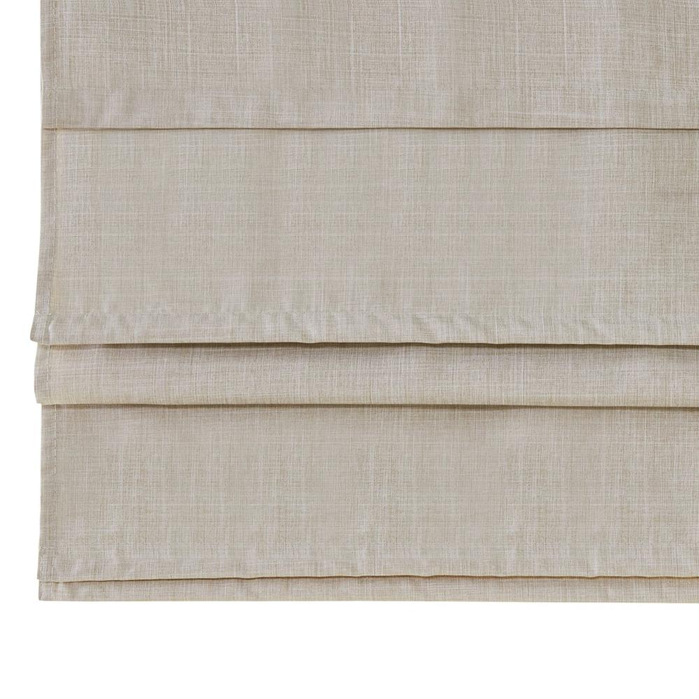 Faux Linen Cordless Blackout Roman Shade 27x64" Natural