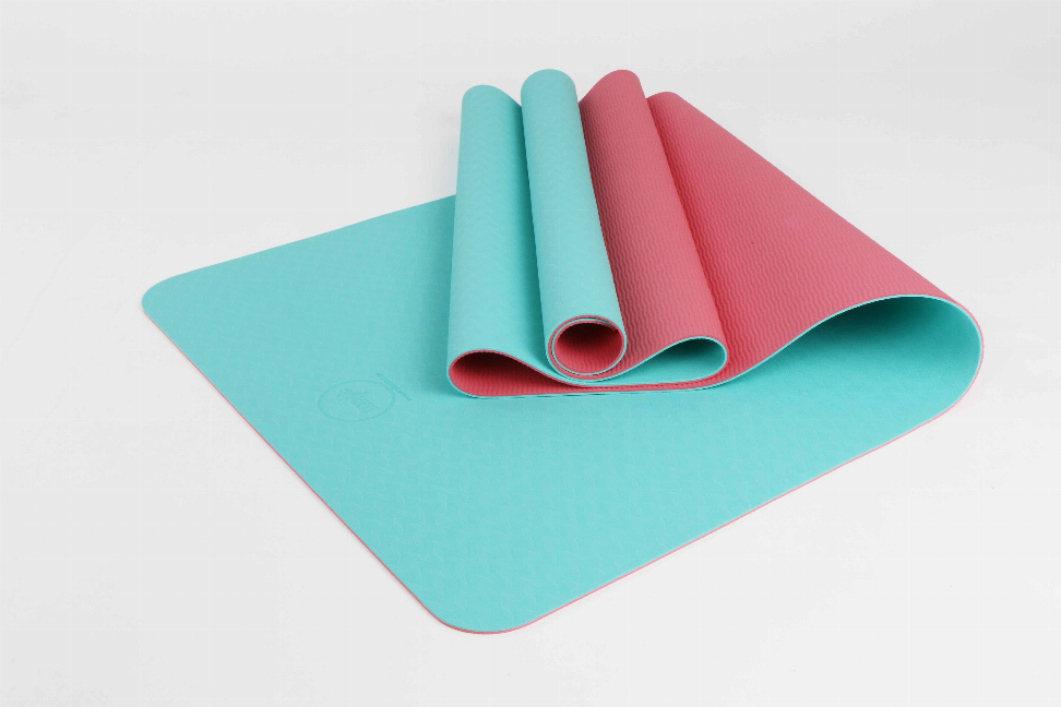 2 Tone TPE Premium Yoga Mat - Blue/Pink