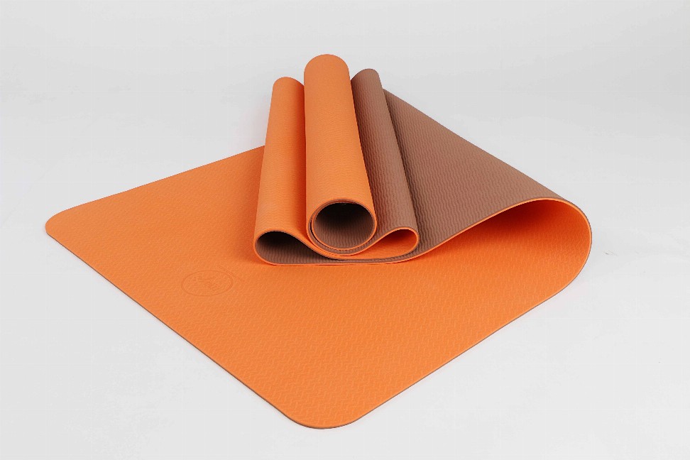 2 Tone TPE Premium Yoga Mat - Orange/Brown