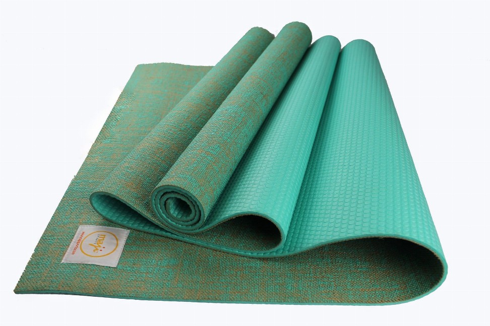 Jute Premium Eco Yoga Mat - 24inx68in Turquoise
