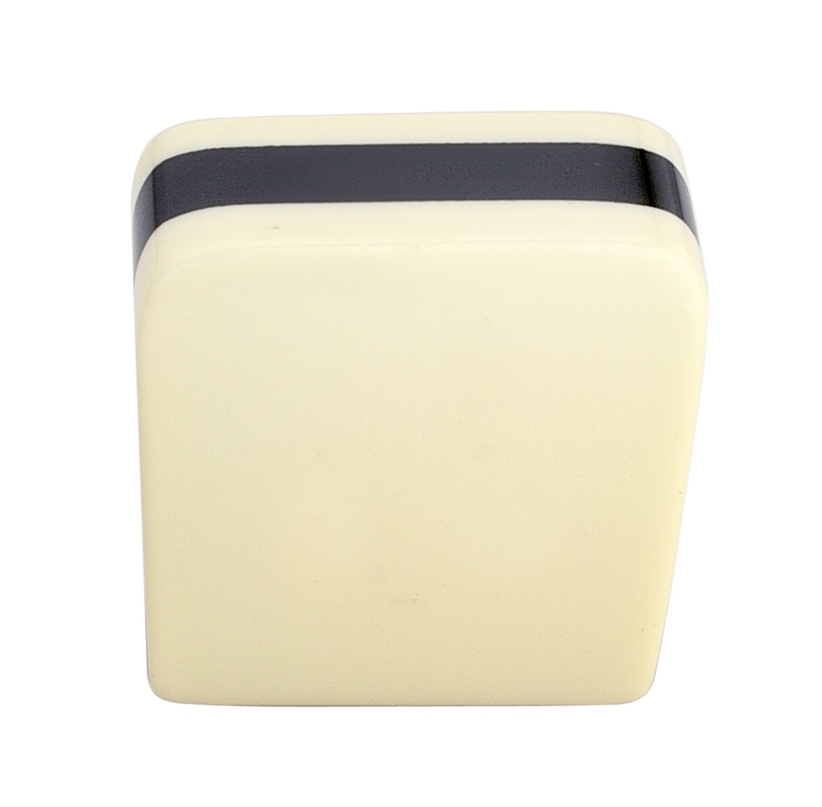 Sandwich 1-3/7 in. (36mm) Black Stripe Over Cream Base Cabinet Knob