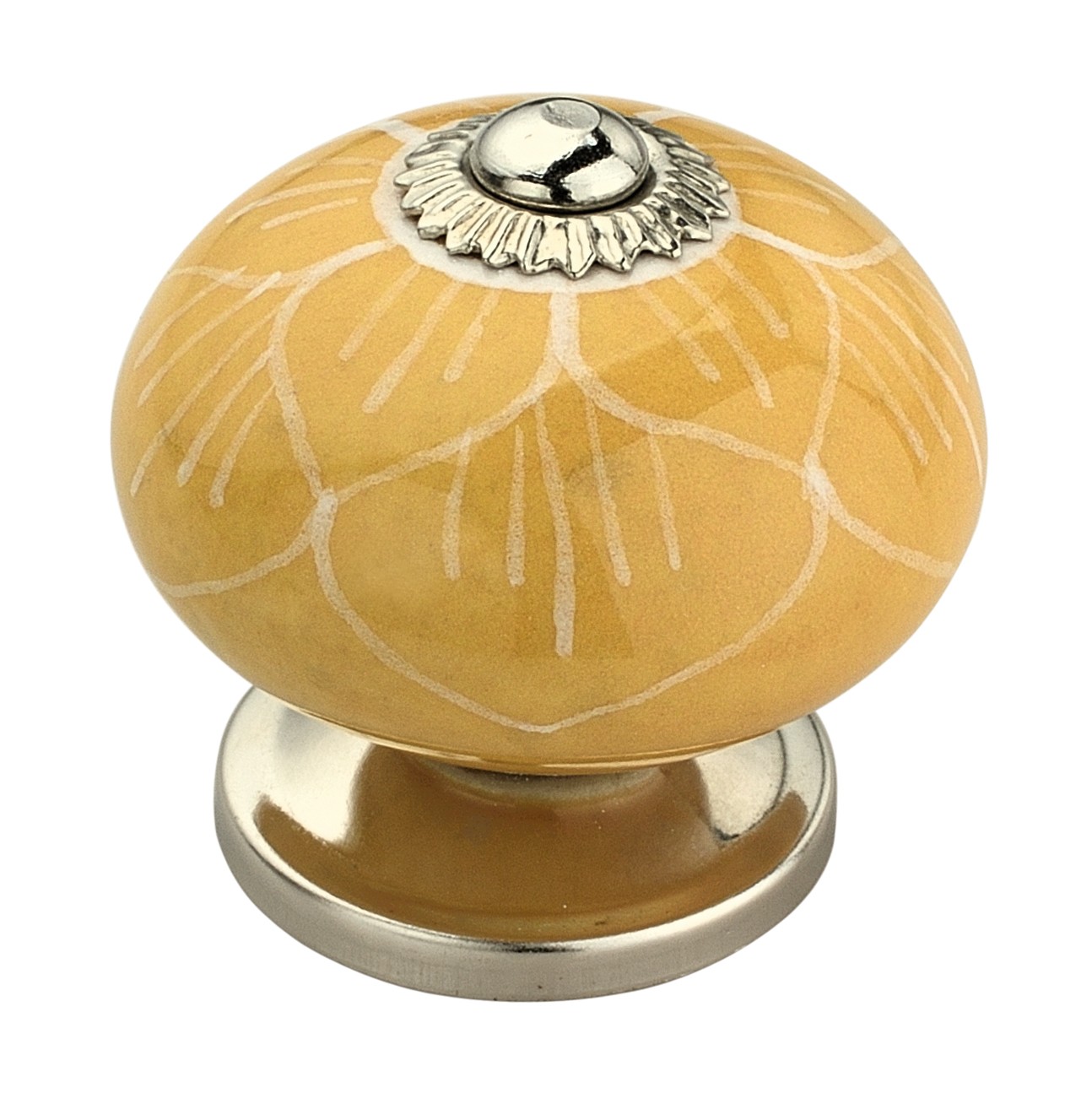 Stone Pattern 1-5/8 in. (42mm) Yellow Cabinet Knob