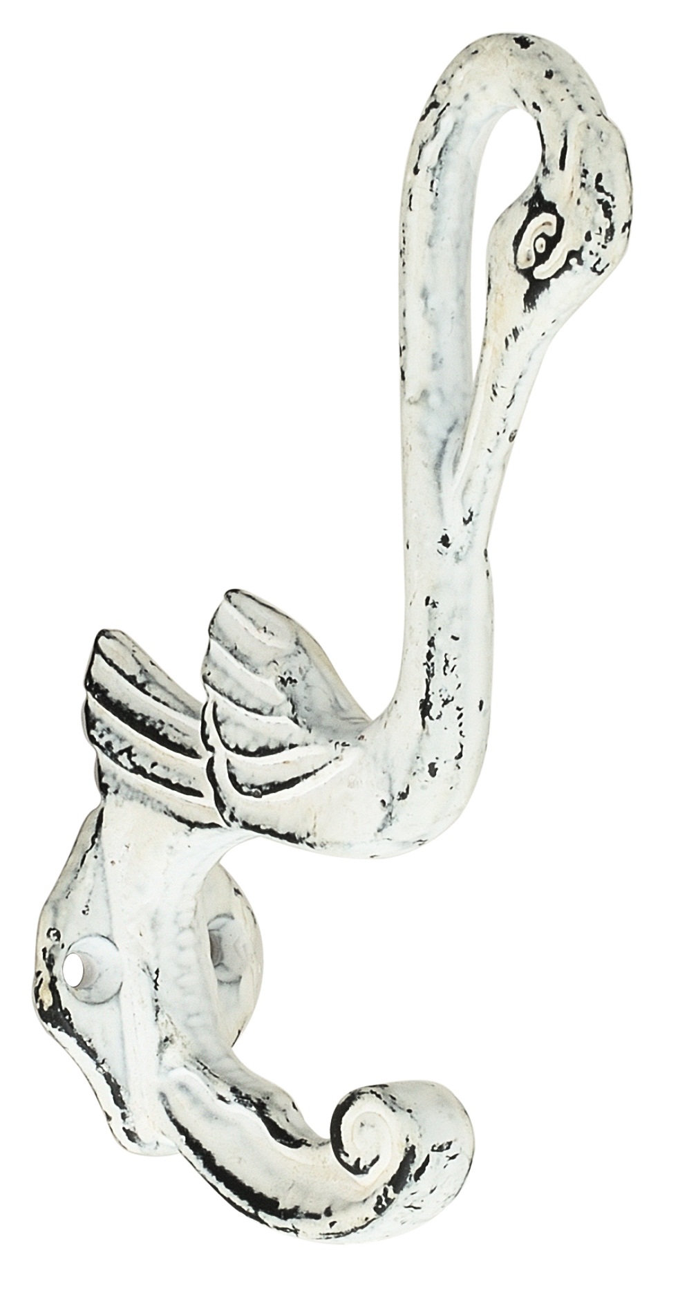 Swan 5" Distressed White Hat & Coat Hook