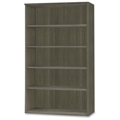 Mayline Medina Series Gray Laminate. 5-Shelf Bookcase - 36" x 13"68" Bookshelf, 1" Shelf - 5 Shelve(s) - Finish: Gray Steel Lami