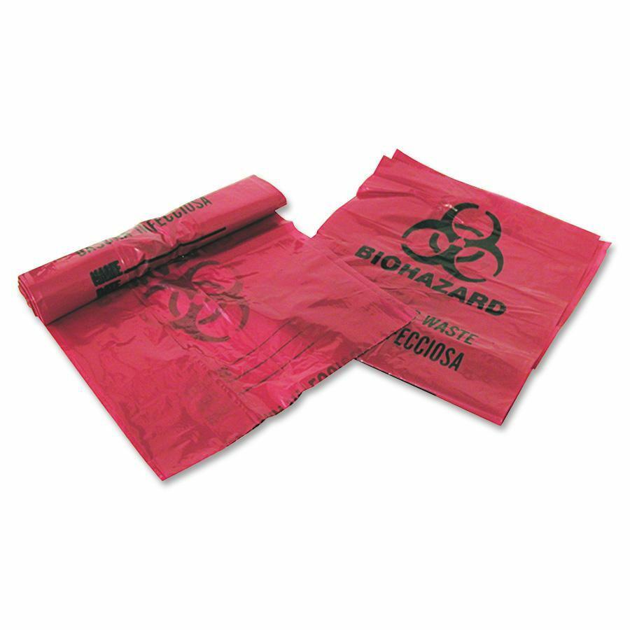 Medegen MHMS Infectious Waste Red Disposal Bags - 3 gal Capacity - 14" Width x 18.50" Length - 1.25 mil (32 Micron) Thickness - 