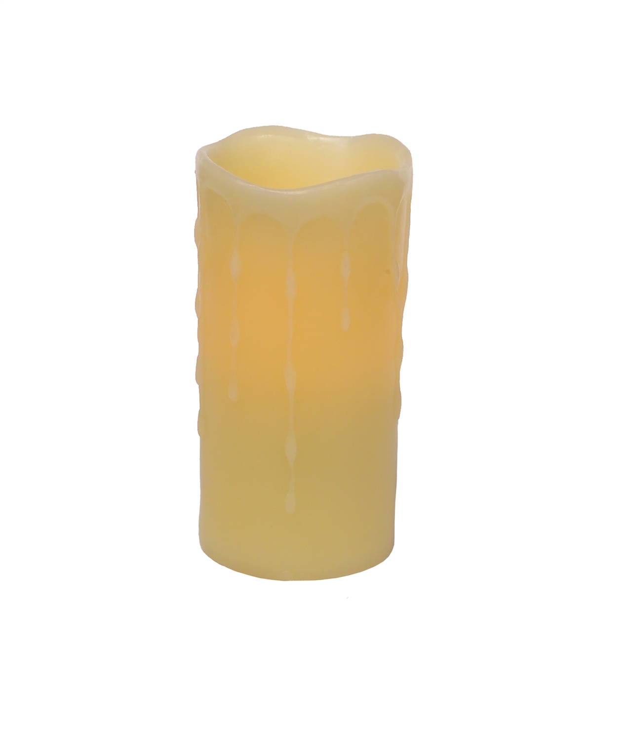 LED Wax Dripping Pillar Candle (Set of 4) 3"Dx6"H Wax/Plastic - 2 C Batteries Not Incld
