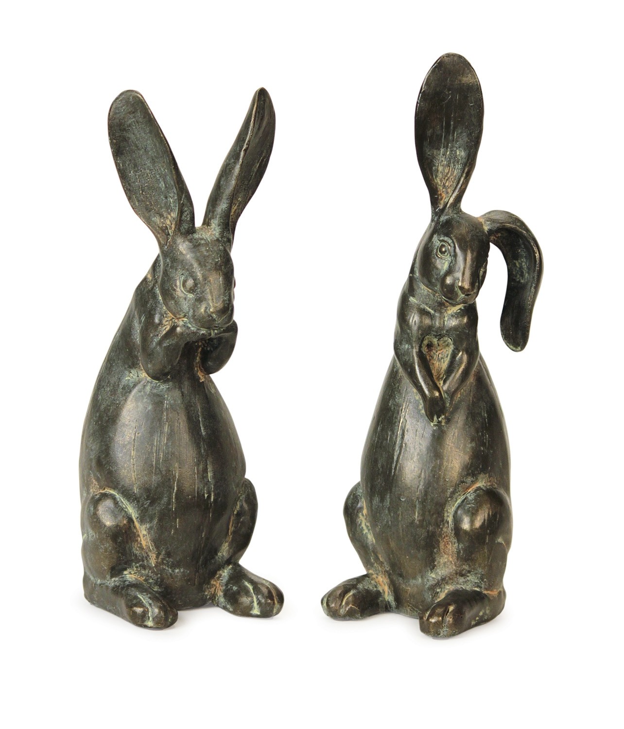 Floppy Eared Rabbits (Set of 2) 16.75"H Polystone