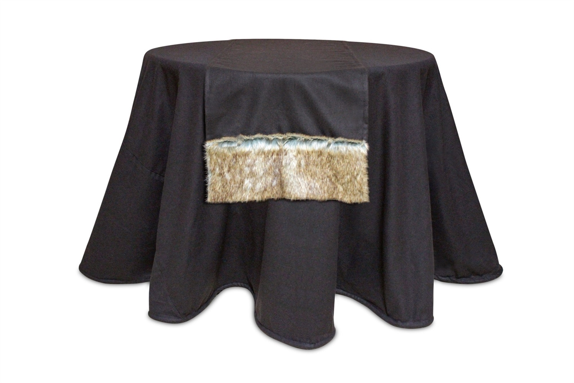 Table Runner w/Faux Fur Detail (Set of 4 ) 70"L Polyester