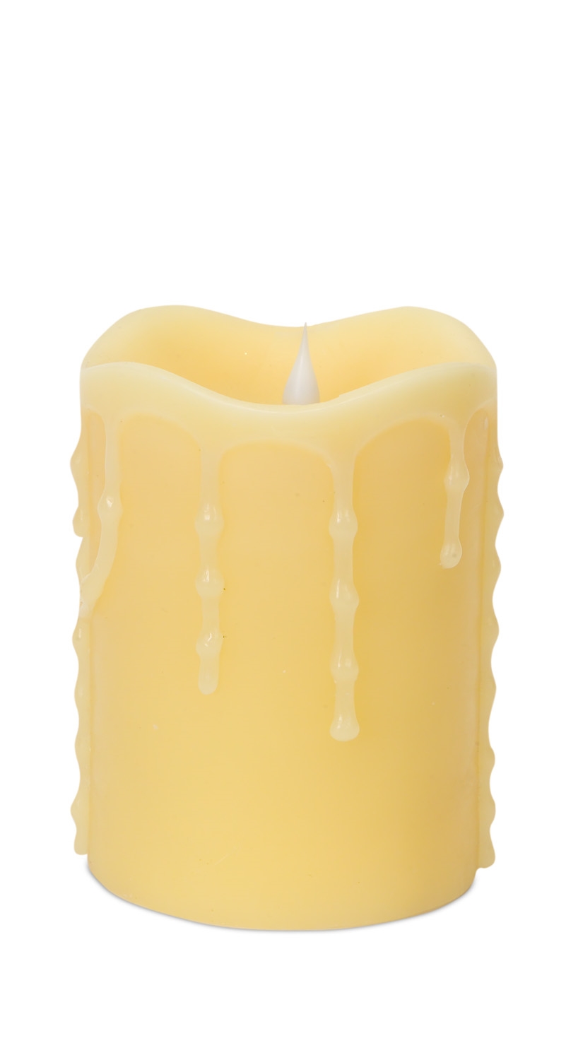 Simplux LED Dripping Candle w/Moving Flame (Set of 2) 4"D x 5"H
