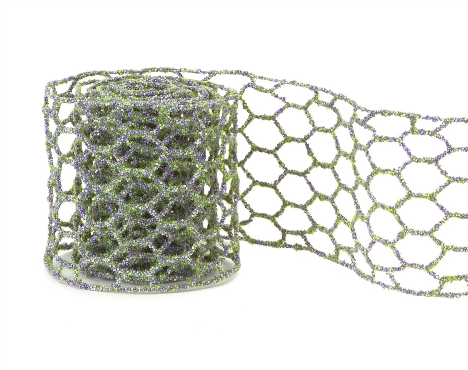 Micro-Beaded Netted Ribbon (12 Rolls) 4" X 2 Yds Wire/Foam