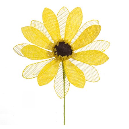 Mesh Sunflower Stem (Set of 6) 23"H Nylon