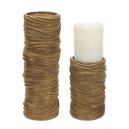 Wavy Candle Holder (Set of 2) 8", 14"H Polyresin