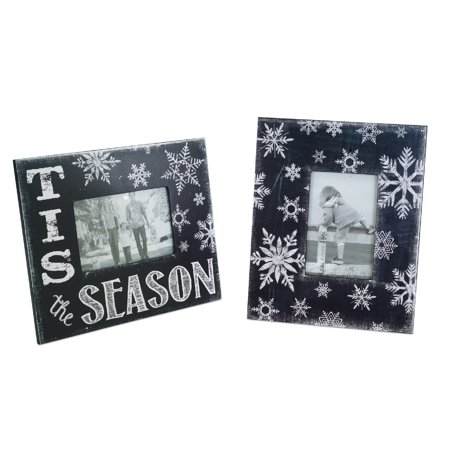 Snowflake Picture Frames (Set of 4) 9.25"L,11.25"H MDF/Glass (fits 4"x6" photos)