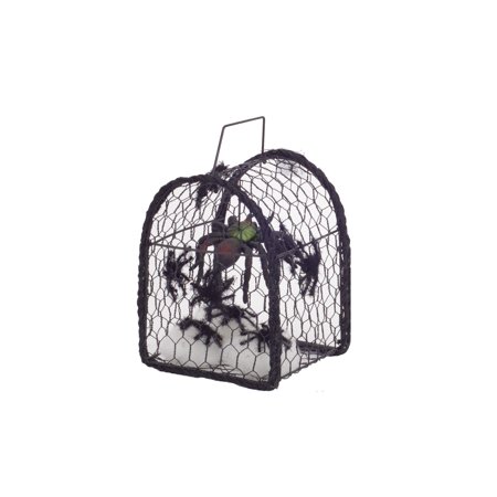 Spiders In Cage (Set of 2) 8.25"H Metal/Plastic