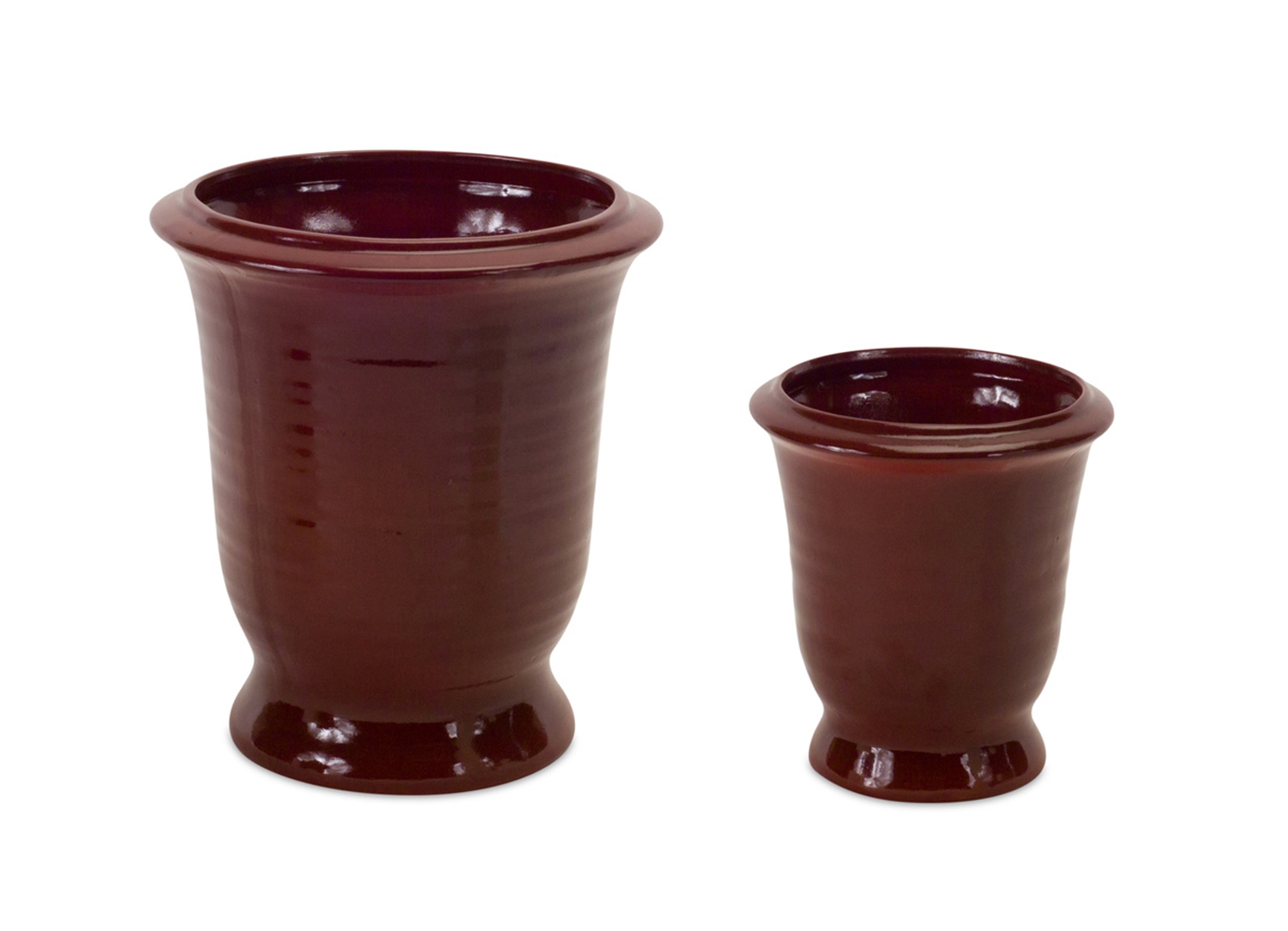 Pots (Set of 2) 5.5"Dx6"H, 7.75"Dx8.25"H Ceramic